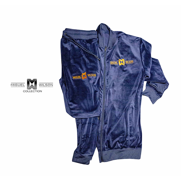 Blue velvet tracksuit deals